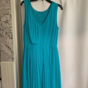 Turquoise lace front dress